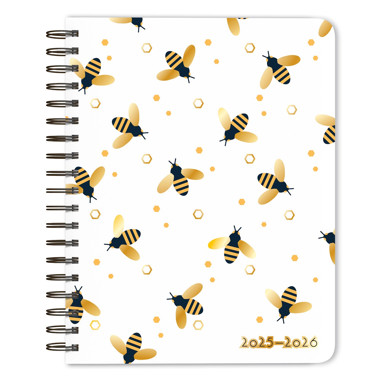Busy Bees | 2026 6 x 7.75 Inch 18 Months Weekly Desk Planner | Foil Stamped Cover | July 2025 - December 2026